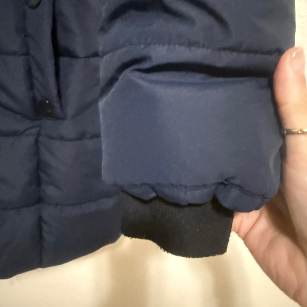 ZSHOW Women Navy Blue Puffer Parka Jacket Faux Fur Hood Quilted Winter Coat Sz 8 - Picture 6 of 13